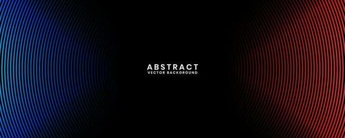 3D blue red techno abstract background overlap layer on dark space with circle stripes shape decoration. Modern graphic design element future style concept for banner, flyer, card, or brochure cover vector