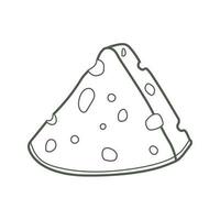 Vector illustration of a piece of cheese in doodle style.