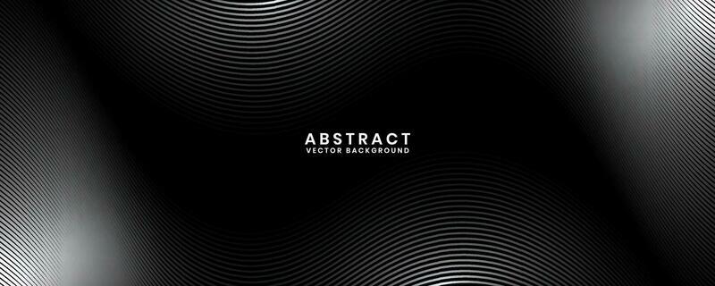 3D black white techno abstract background overlap layer on dark space with waves effect decoration. Modern graphic design element stripes style concept for banner, flyer, card, or brochure cover