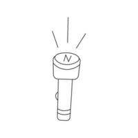 Vector illustration of a flashlight in doodle style