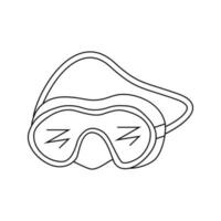 Vector illustration of a diving mask in doodle style.