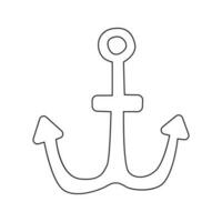 Vector illustration of an anchor in doodle style.
