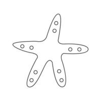 Vector illustration of a starfish in doodle style.