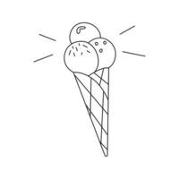 ice cream cone in doodle style vector