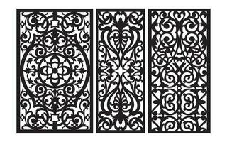 Decorative floral patterns, geometric template for cnc laser cutting vector