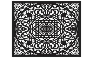 Decorative floral patterns, geometric template for cnc laser cutting vector