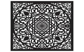 Decorative floral patterns, geometric template for cnc laser cutting vector