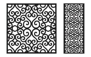 Decorative floral patterns, geometric template for cnc laser cutting vector