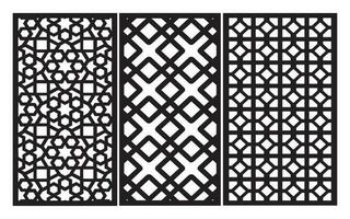 Decorative floral patterns, geometric template for cnc laser cutting vector