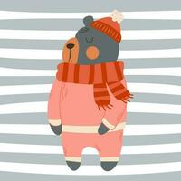 bear, teddy in scandinavian style isolated vector