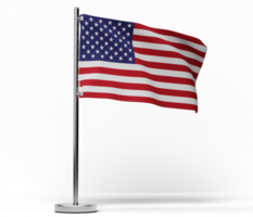 Realistic american flag in high quality render image png