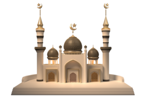 Islamic 3d mosque background in high quality render with transparent background png