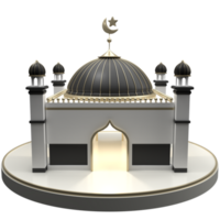 Islamic 3d mosque background in high quality render with transparent background png