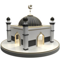 Islamic 3d mosque background in high quality render with transparent background png