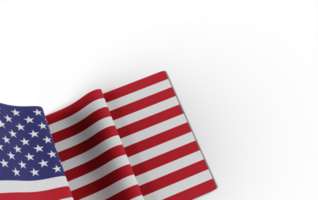 Realistic american flag in high quality render image png