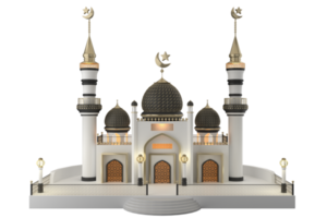 Islamic 3d mosque background in high quality render with transparent background png