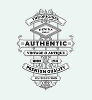 Vintage western antique frame label typography border vector illustration