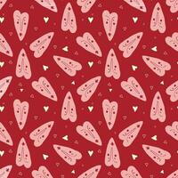 Valentines Day pattern with vibrant expressive funky hearts. vector