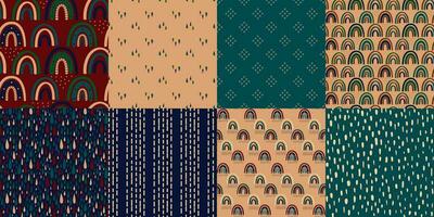 Retro patterns collection vector