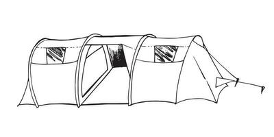 Tent Line Style Icon Design line sketch hand drawing vector