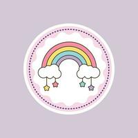 Summer rainbow, cute rainbow, sticker, icon vector