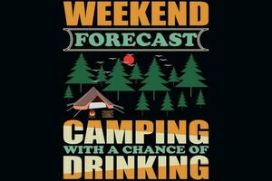 Weekend forecast camping with a chance of drinking vector