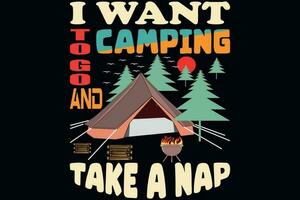 I want to go camping and take a nap vector