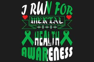 I run for mental health awareness vector