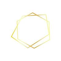Delgado minimalista dorado marco aislado en blanco antecedentes. geométrico vector degradado foto marco, Boda elemento.