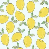 Water color lemon  seamless pattern vector