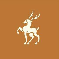 simple deer logo with antlers vector