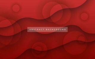 abstract modern red gradient circle shadow and wave shape decoration background. eps10 vector