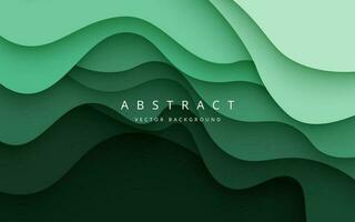 multi colored abstract green papercut overlap layers background. eps10 vector