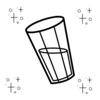 vaso con líquido. garabatear negro y blanco vector ilustración.