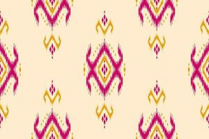 Abstract ethnic ikat background. Motif seamless pattern in tribal. Fabric Indian style. vector