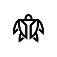 creative turtle shield logo vector