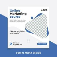 online marketing course social media post template vector