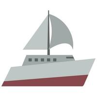 Gray boat on the sea vector