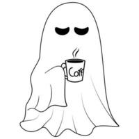 ghost drinking coffee vector