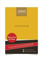 Printable Simple Flyer Design for Restaurant vector