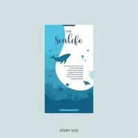 The Sealife Story Banner Vector Design