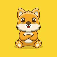 Vector cute dog cartoon sitting