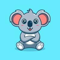 vector linda coala dibujos animados sentado