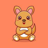 Vector cute kangaroo cartoon sitting