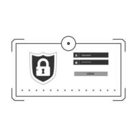 Password icon vector. protection illustration sign. security symbol or logo. Security system, login and password protection, login and password vector icon.