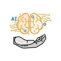 artificial inteligencia tecnología espectáculo realista gráficos manos. crear futuro tecnología, utilizar para tu diseño. vector