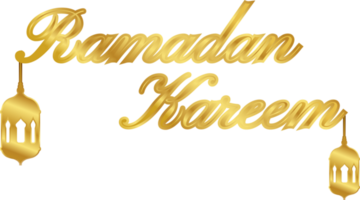 Ramadan Kareem typography text lettering icon symbol sign gold design transparent background png