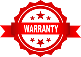 Warranty label icon symbol red white design transparent background png