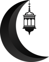 Ramadán icono para eid ul fitr, Luna y linterna diseño transparente antecedentes png