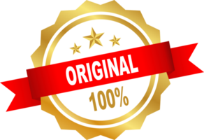 Original label sign icon symbol golden red white design transparent background png